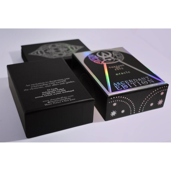 Threads of Fate Oracle Deck Ascendant Edition Guidebook Holographic Foil Black - Picture 15 of 15